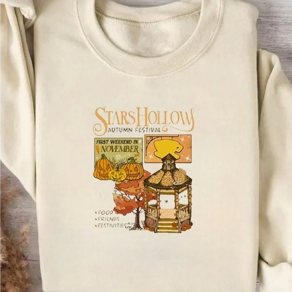 Handmade Stars Hollow Autumn Festival Sweatshirt - Picture 1 of 2